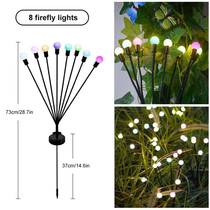 8/10 LED Solar Firefly Lights – Outdoor Garden Decoration, Waterproof Landscape Lights for Lawn, Balcony, and Country House