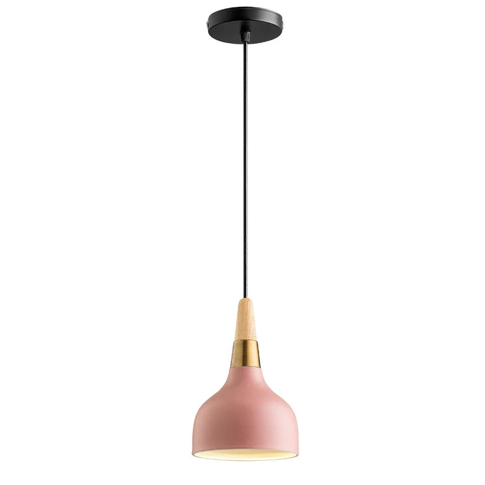 Nordic LED Pendant Light – 1.1m Wire, Modern Macaron Wood Hanger Lamp for Bedroom, Living Room, Restaurant & Home Decor