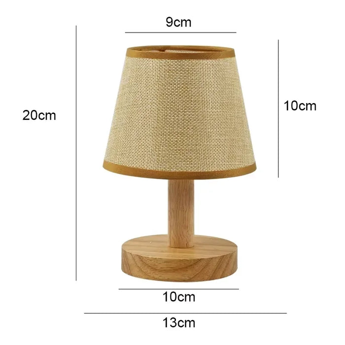 Retro Japanese Style LED Table Lamp – Wooden Night Light for Bedroom, Living Room, and Desktop – 3 Color Modes and USB Powered Desk Lamp