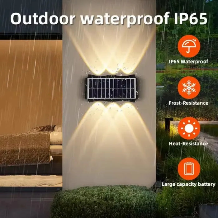 Solar Wall Lamp – Waterproof LED Outdoor Light with Up and Down Luminous Design for Garden, Yard, and Balcony Decoration