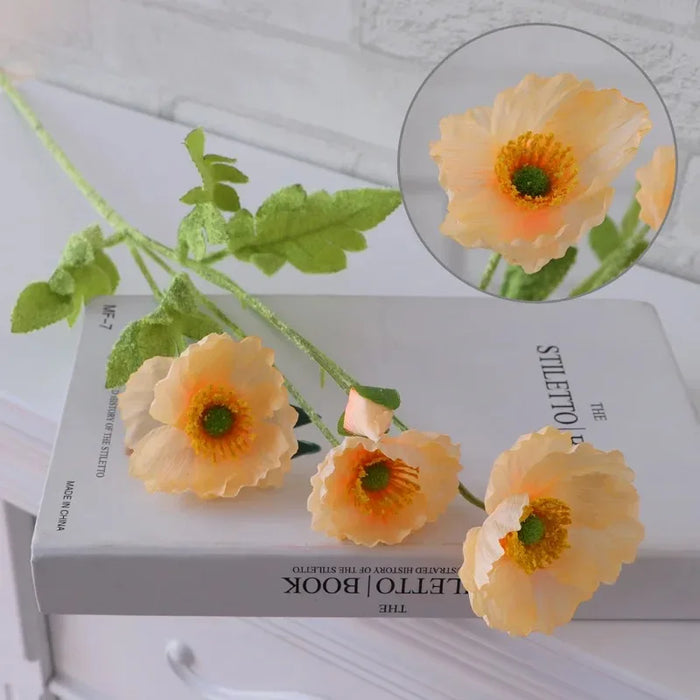 Artificial Poppy Flowers Bouquet – Silk Fake Flowers for Home Decor, Wedding, DIY Vase Accessories, and Garden Decoration