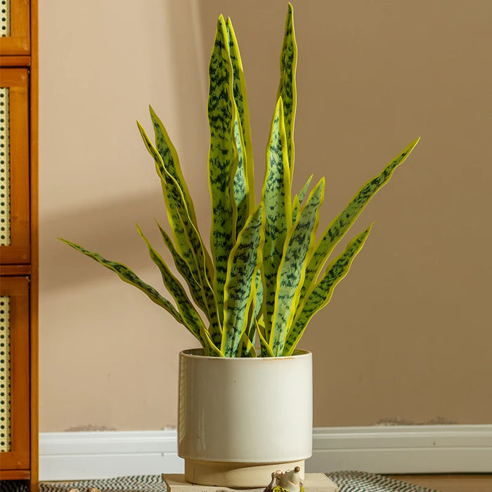 Artificial Sansevieria Plant – 32/37cm Fake Green Plastic Bonsai for Home & Garden Decoration, Indoor & Outdoor Use