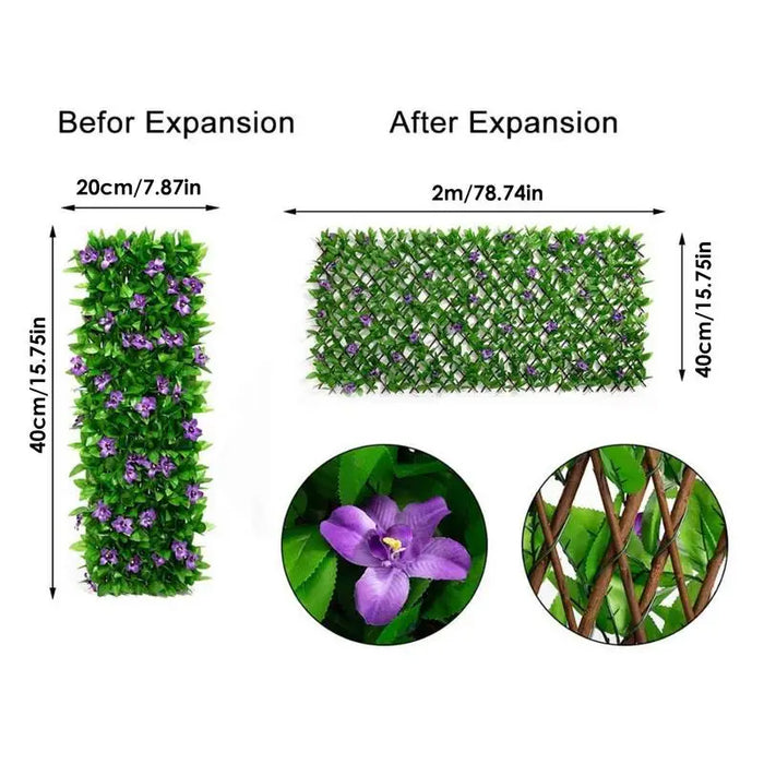 Artificial Hedge Plant Privacy Fence – Expandable Greenery Wall Screen for Home, Garden, Balcony, and Outdoor Decoration