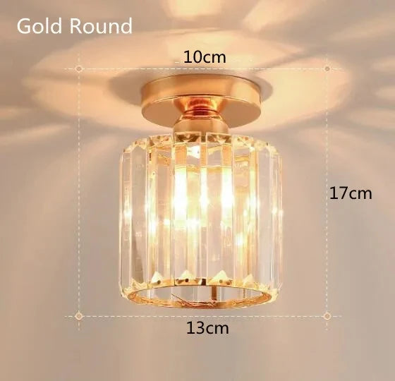 Crystal Ceiling Light – Modern Corridor, Balcony, and Foyer Pendant Lamp for Kitchen and Dining Room – E27 LED Compatible