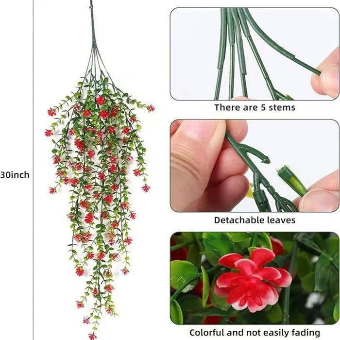 30-inch Artificial Eucalyptus Vine – Lifelike Fake Plant for Home, Wedding, Garden, and Outdoor Decoration