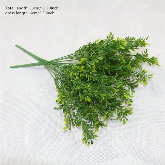 7 Branches Artificial Persian Grass – Faux Plastic Fern for Garden, Home, Vase, and Wedding Décor