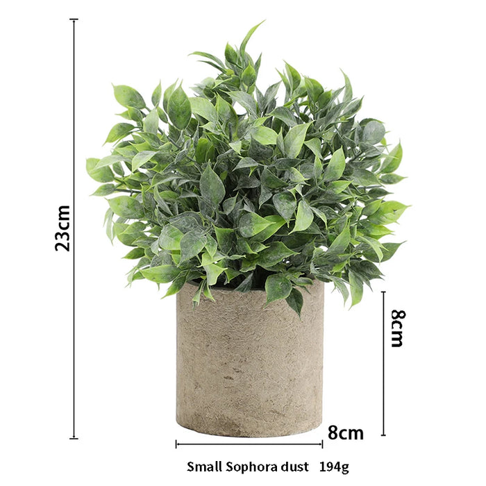 Artificial Eucalyptus Plant in Pot – Small Fake Bonsai for Home, Office, and Restaurant Desk Decoration