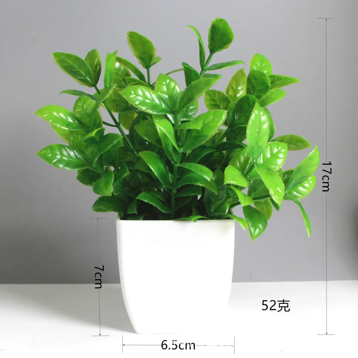 Artificial Bonsai Green Eucalyptus Flower Potted Plant – Fake Plant for Indoor, Outdoor, Home, Bedroom, and Garden Decoration