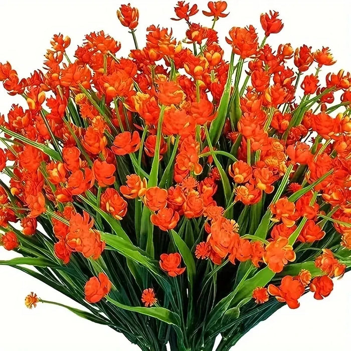 12 Bundles Artificial Flowers – Outdoor UV Resistant Fake Flowers, Premium Oxidation-Resistant Floral Decor for Garden, Balcony, Patio & Party