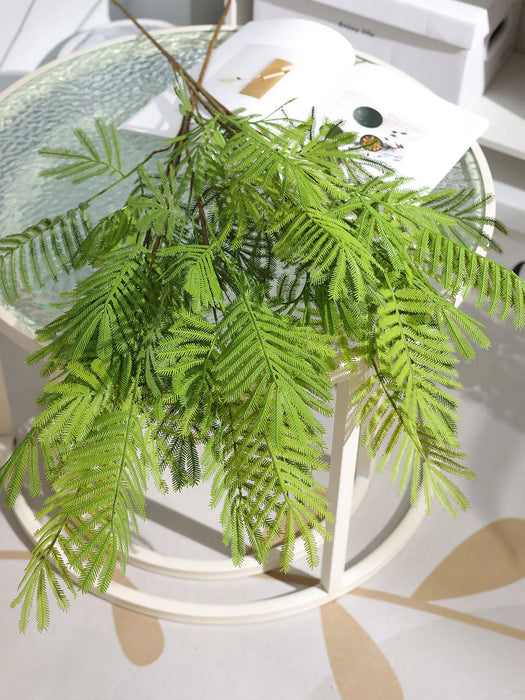 Artificial Mimosa Herb Green Plant with Silicone Leaves – Wedding, Studio, and Hotel Decoration, Soft Floral Branch for Home and Event Decor