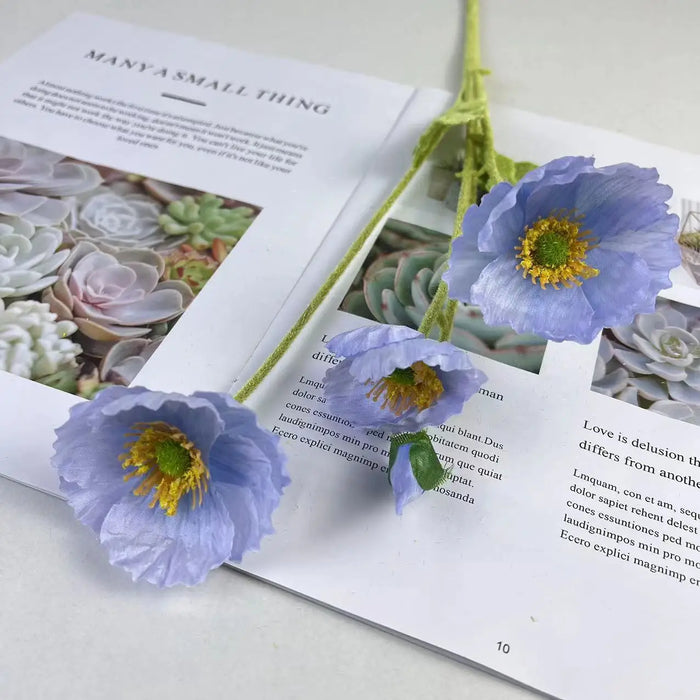 Artificial Poppy Flowers Bouquet – Silk Fake Flowers for Home Decor, Garden, Wedding & Party Decoration, DIY Vase Accessories