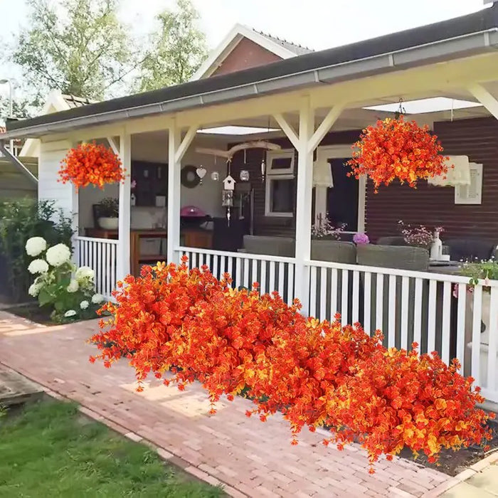 UV Resistant Artificial Flower Plants – 4/7/9/12PCS Fake Flowers for Home Gardens, Window Boxes, Porches & Outdoor Decoration