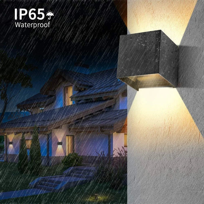 12W LED Wall Light – Modern Waterproof Outdoor Wall Lamp with Adjustable Beam for Porch, Garden, Balcony, and Terrace (IP65, Up and Down Lighting, Warm/Cool/Color Options)
