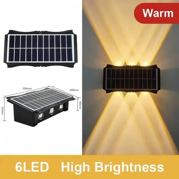 Solar Wall Lamp – Waterproof LED Outdoor Light with Up and Down Luminous Design for Garden, Yard, and Balcony Decoration