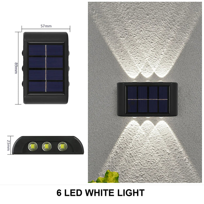 LED Solar Wall Light – Waterproof Outdoor Lighting for Garden, Courtyard, Pathway, and Street – Modern Decorative Wall Lamp with Up and Down Luminous Effect – IP65, Solar Powered, 1-12 Pack