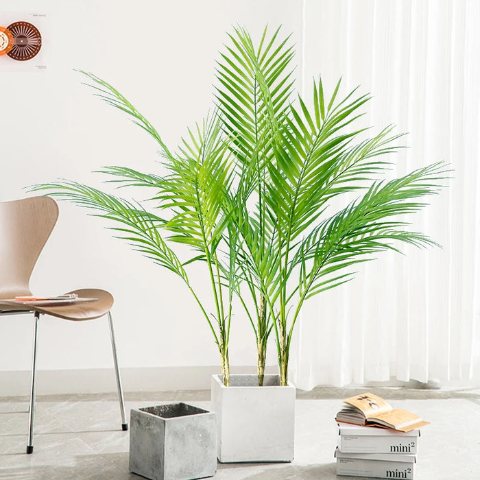 Large Artificial Palm Tree – 80-125cm Fake Monstera & Fern Plant for Outdoor, Home, Garden, and Office Decor