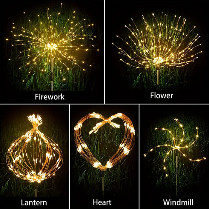 200 LED Solar Firework Lights – Waterproof Outdoor Sparklers with 8 Lighting Modes for Backyard, Pathway, and Garden Decoration