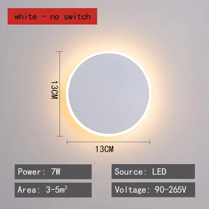 Touch Sensor Wall Lamp – LED Color-Changing Round Wall Light for Living Room, Corridor, Porch & Aisle with Acrylic Shade