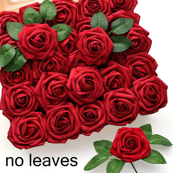 Artificial Rose Flowers with Stem – Realistic Fake Roses for Wedding Bouquets, Centerpieces, Bridal Shower & Home Decoration