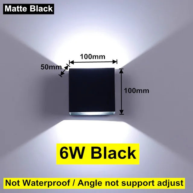 IP65 Waterproof LED Wall Lamp – 12W Adjustable Outdoor/Indoor Wall Sconce for Courtyard, Porch, Living Room, Bedroom, and Bathroom