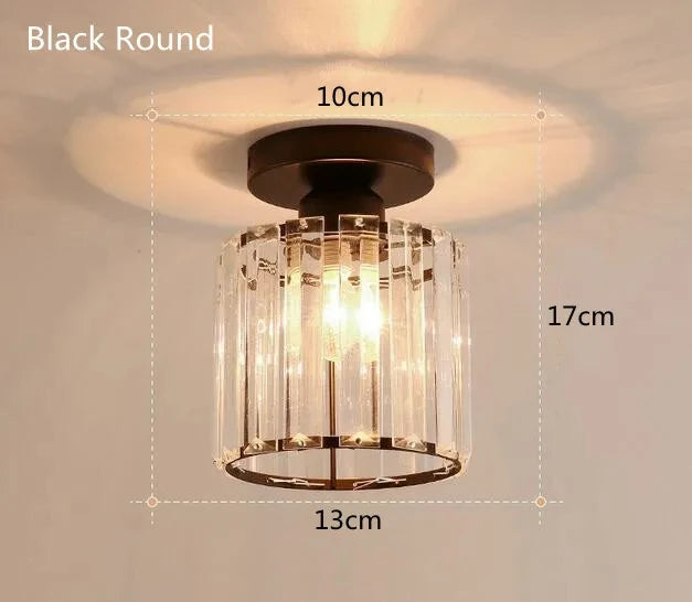 Crystal Ceiling Light – Modern Corridor, Balcony, and Foyer Pendant Lamp for Kitchen and Dining Room – E27 LED Compatible