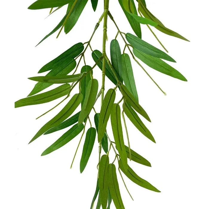 Artificial Silk Bamboo Leaf Flower Arrangement – 1m Long Eucalyptus Leaves for Spring Decoration, Indoor & Outdoor Use