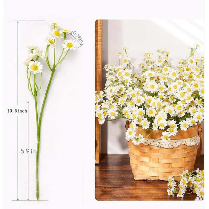 5/10/20Pcs Silk Artificial Daisy Flowers – White Daisy Fake Flower Bouquet for Wedding, Party Table, Home Decor, DIY Floral Arrangements