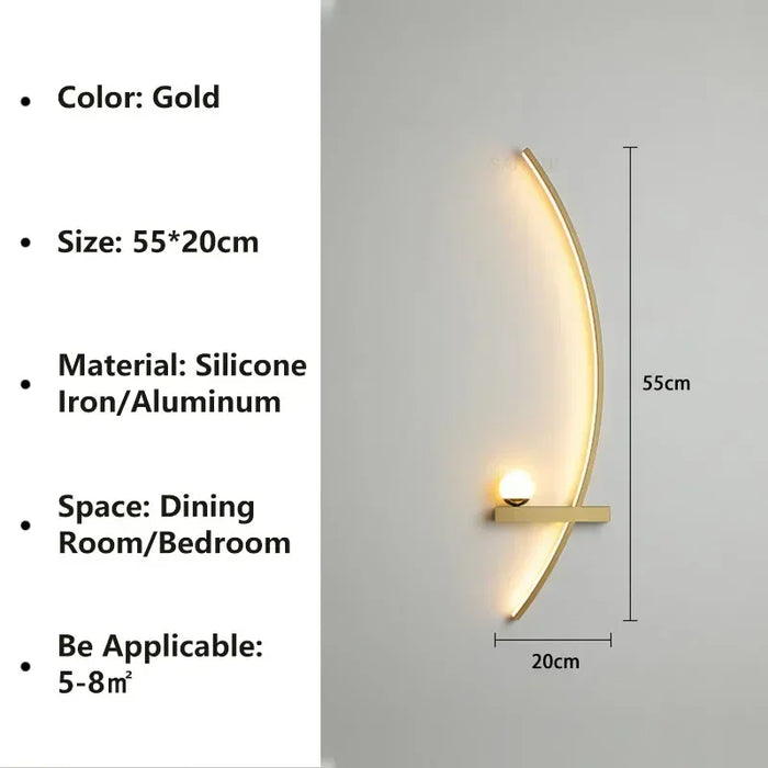 Nordic LED Wall Lamp – Modern Stripes Wall Sconce for Bedroom, Living Room, Study, and Stairs – Indoor Lighting Fixture with Up & Down Luster