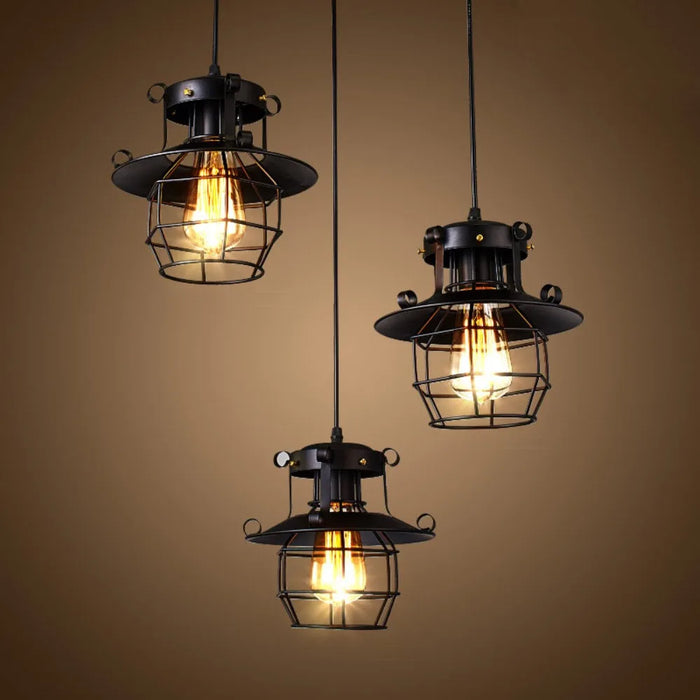 Industrial Retro Chandelier – Nostalgic Hanging Pendant Light for Bar, Restaurant, Aisle, or Bedroom