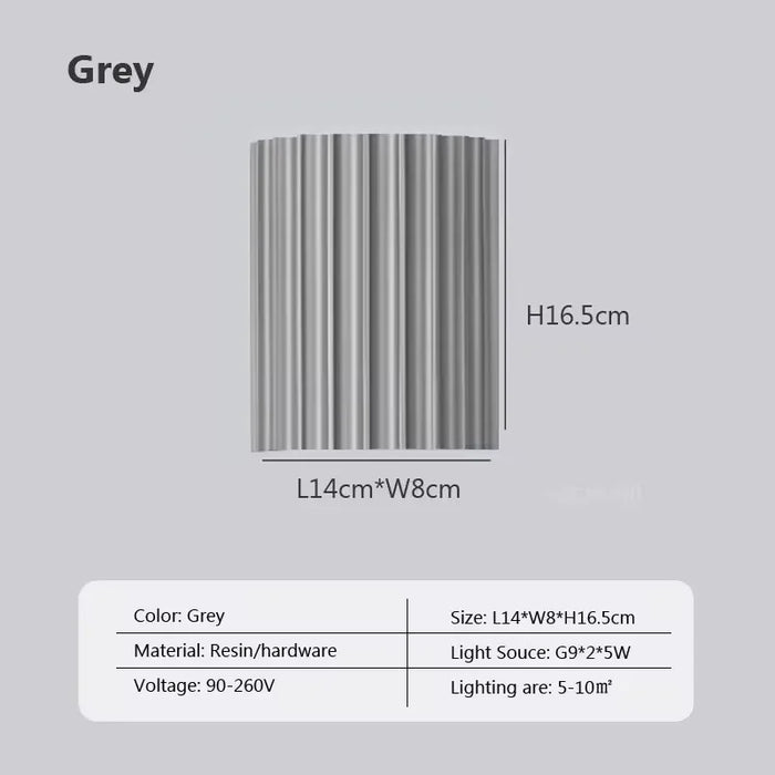 Nordic Resin LED Wall Lamp – G9 Bulb, Modern Wall Sconce for Bedroom, Hallway, Living Room & Restaurant