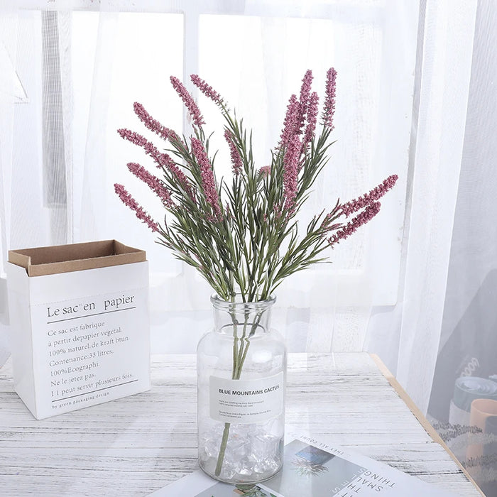 Foam Artificial Lavender Flowers Bouquet – Fake Lavender Plants for Wedding, Home, Office, Indoor & Outdoor Decoration, Table Arrangements