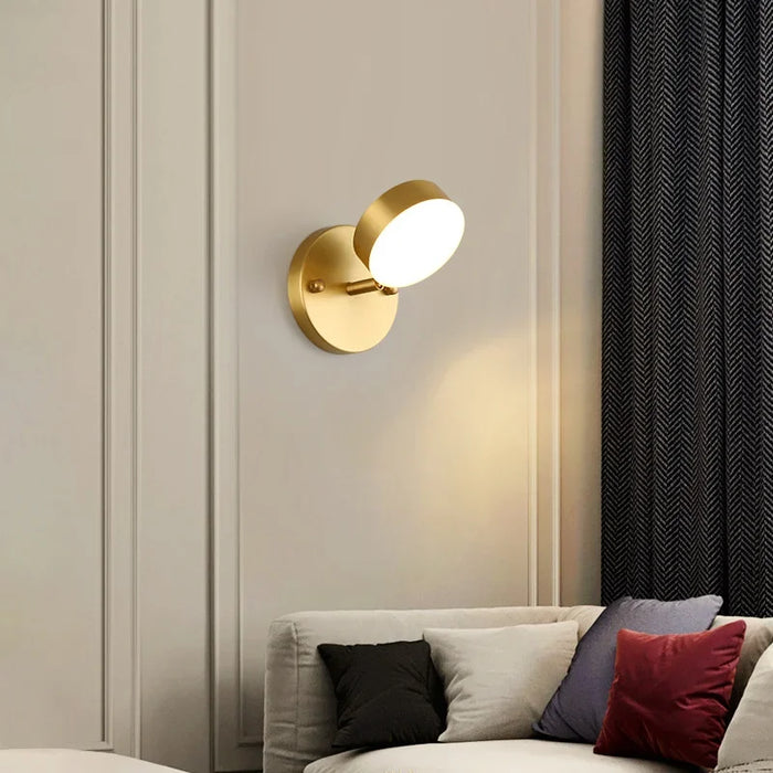 Modern Golden LED Wall Lamp – Adjustable Bedside Reading Light for Bedroom and Home Decor