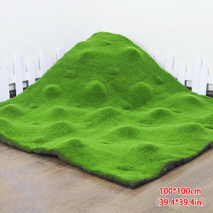 Artificial Grass Rug – 50/100cm Fake Moss Lawn Turf for Garden, Wedding, and Home Decor – Green Landscape Mat Carpet