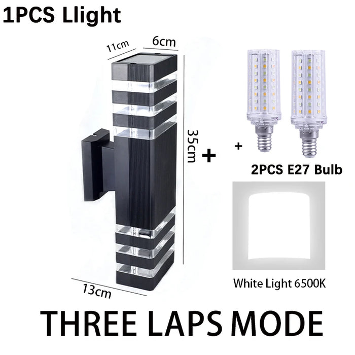 Outdoor Waterproof LED Wall Light – E27 Bulb, Up & Down Facade Lighting for Garden, Stairs, and Entrance
