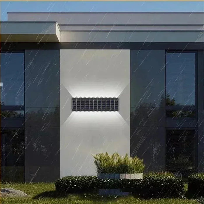 Solar Wall Lights Outdoor – Up and Down LED Light, Waterproof, Solar-Powered, Modern Porch Lamp for Garden, Balcony, Patio, and Landscape