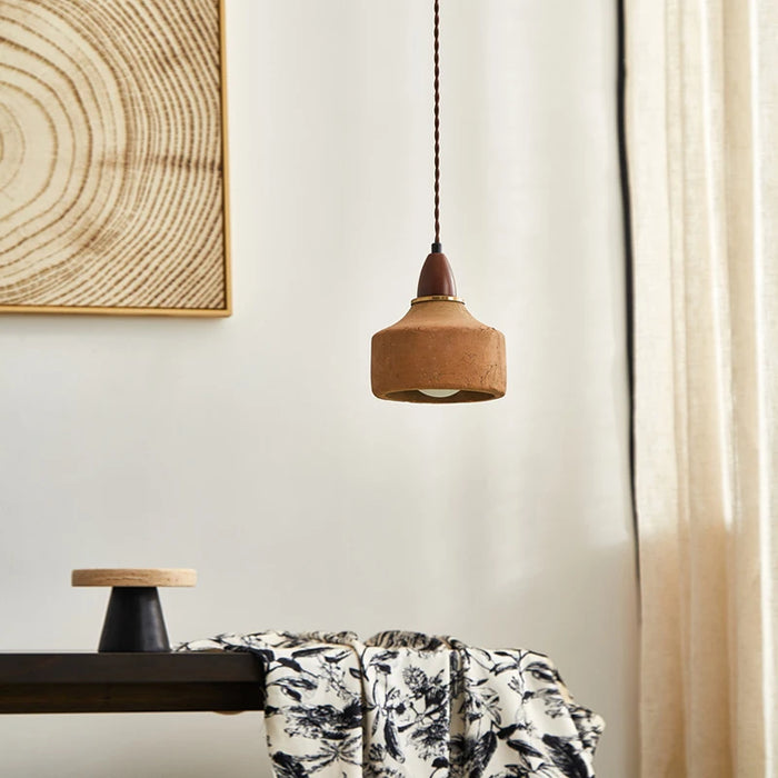 Japanese Wabi-Sabi Ceramic LED Pendant Lamp – Vintage Hanging Light Fixture for Restaurant and Home Décor
