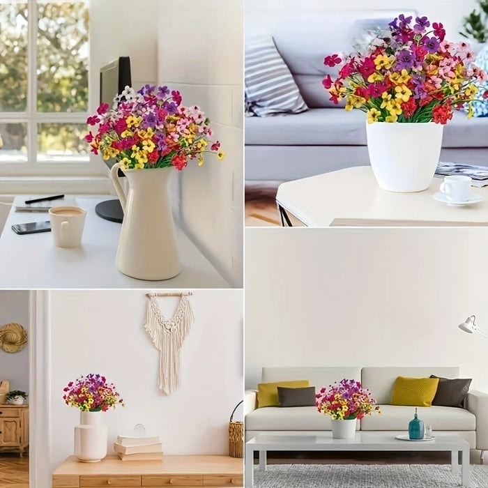 12pcs Outdoor Artificial Flowers – UV Resistant Fake Flowers for Garden, Porch, Window Box, Home, Wedding & Festive Decor