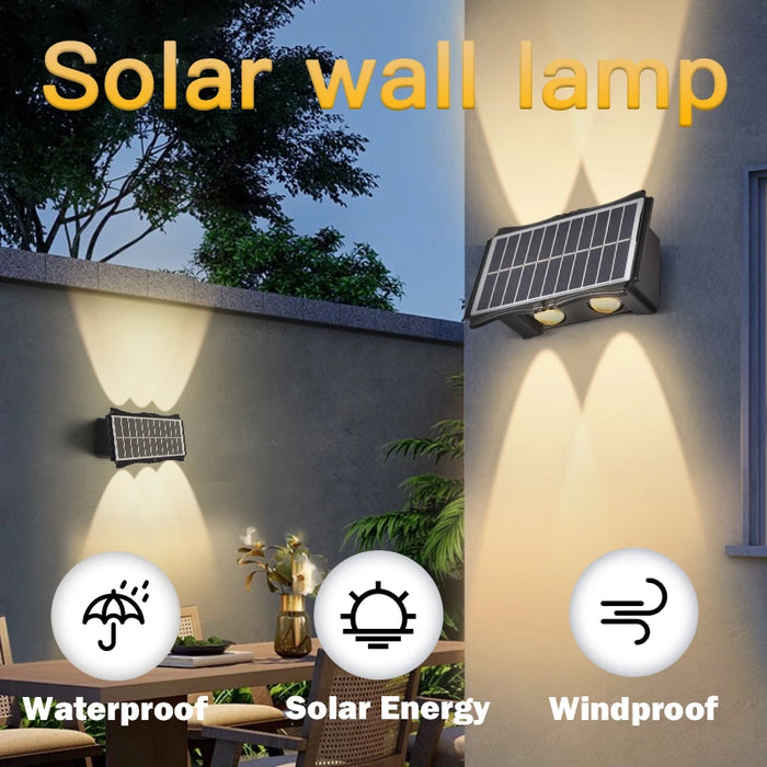 Solar Up Down Wall Light – Waterproof LED Outdoor Wall Lamp for Garden, Balcony & Yard Decoration