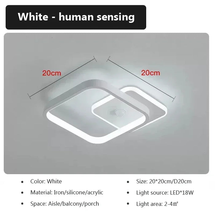 Modern LED Ceiling Lamp with Motion Sensor – Energy-Efficient Lighting for Living Room, Bedroom, Corridor, and Stairs (90-260V)