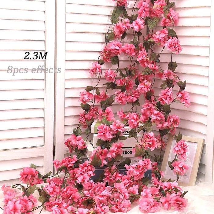 180CM Artificial Sakura Flowers Vine – Wedding Garden Arch, Home Party Decoration, Christmas Bridal Silk Flowers
