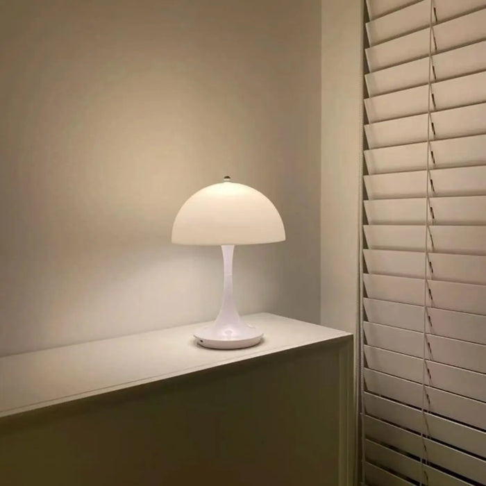 Rechargeable Nordic Mushroom Table Lamp – Dimmable LED Bedside Lamp for Bedroom, Living Room, and Study