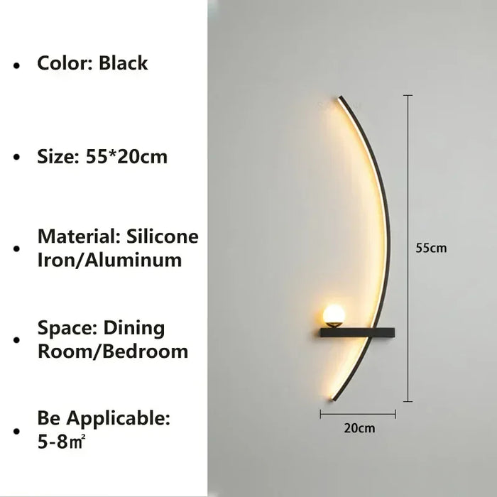 Nordic LED Wall Lamp – Modern Stripes Wall Sconce for Bedroom, Living Room, Study, and Stairs – Indoor Lighting Fixture with Up & Down Luster