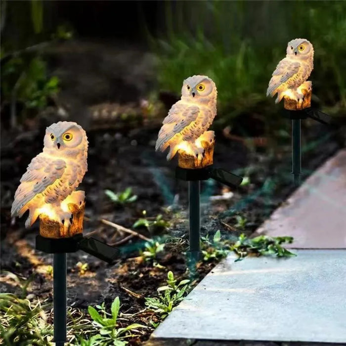 Solar Garden Lamp – Owl & Parrot Animal Outdoor LED Lights for Garden Decoration, Waterproof Solar Powered, IP65