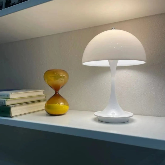 Rechargeable Nordic Mushroom Table Lamp – Dimmable LED Bedside Lamp for Bedroom, Living Room, and Study