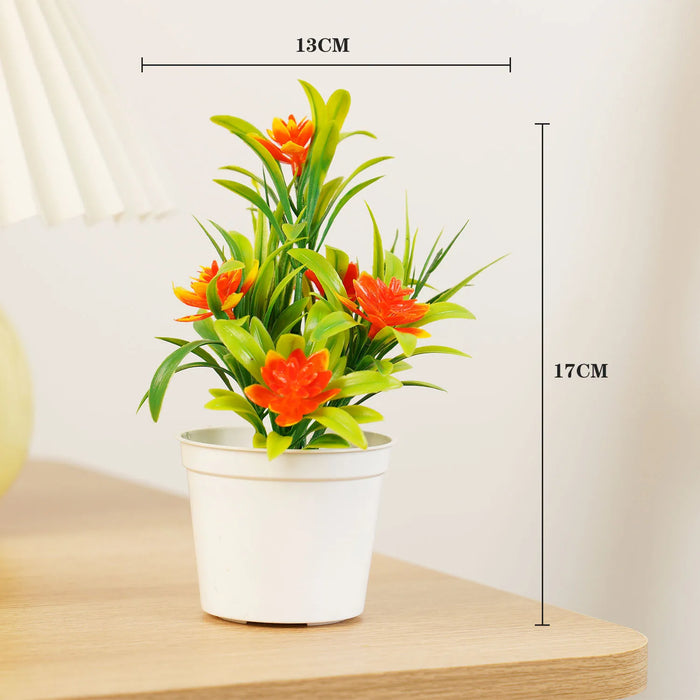 Potted Green Bonsai Artificial Plant – Decorative Fake Flower for Home, Office, Weddings, and Parties