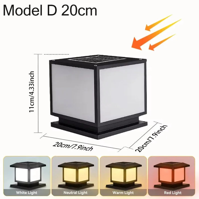 Timed LED Solar Outdoor Pillar Light – Waterproof, Remote Control, 4 Color Modes for Garden, Pathway, and Yard Décor – IP44 Solar Powered LED Lamp