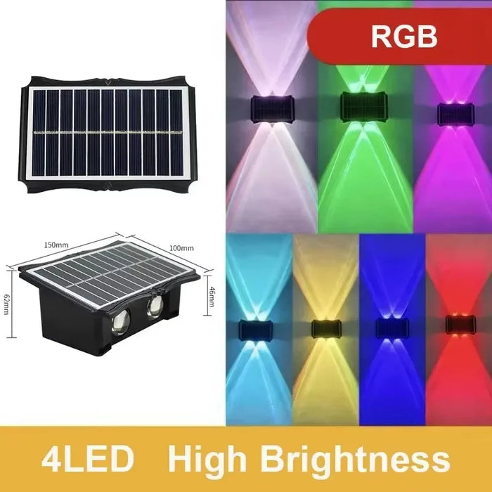 Solar Wall Lamp – Waterproof LED Outdoor Light with Up and Down Luminous Design for Garden, Yard, and Balcony Decoration