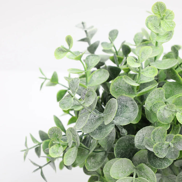 Artificial Eucalyptus Plant in Pot – Small Fake Bonsai for Home, Office, and Restaurant Desk Decoration