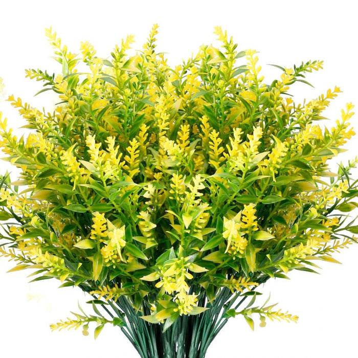 12PCS Artificial Lavender Plants – UV-Resistant, No-Fade Faux Flowers for Wedding, Home, Christmas Wreath, and Outdoor Garden Decoration
