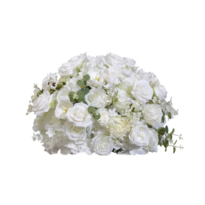 Customized Hydrangea & Rose Artificial Flower Ball – White Silk Flower Ball for Wedding, Table Centerpiece, and Event Decor